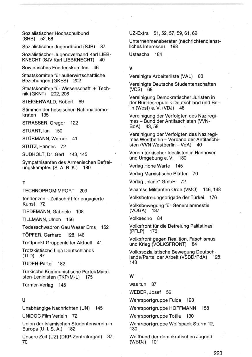Seite 226 des Verfassungsschutzbericht 1983 Bund