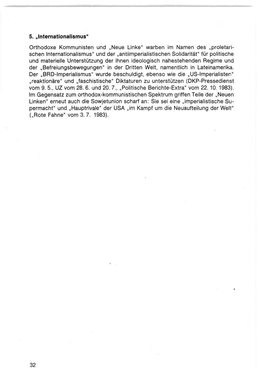 Seite 32 des Verfassungsschutzbericht 1983 Bund