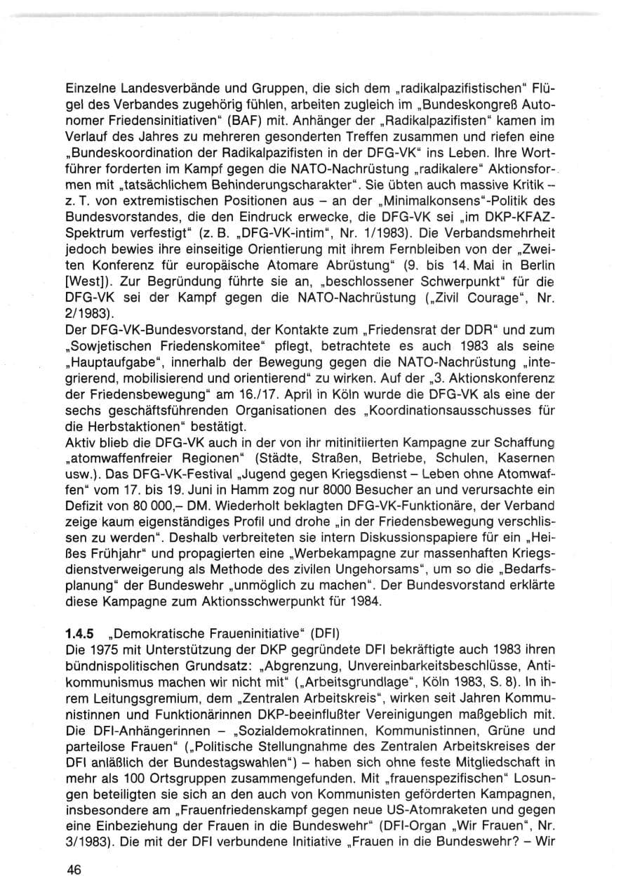 Seite 46 des Verfassungsschutzbericht 1983 Bund