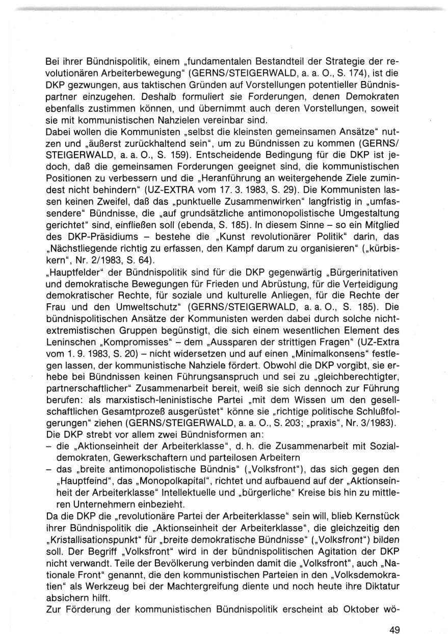 Seite 49 des Verfassungsschutzbericht 1983 Bund