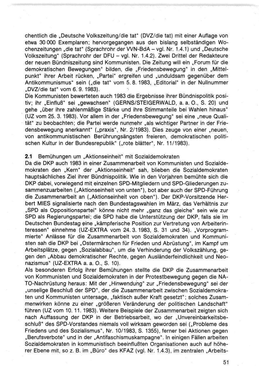 Seite 51 des Verfassungsschutzbericht 1983 Bund