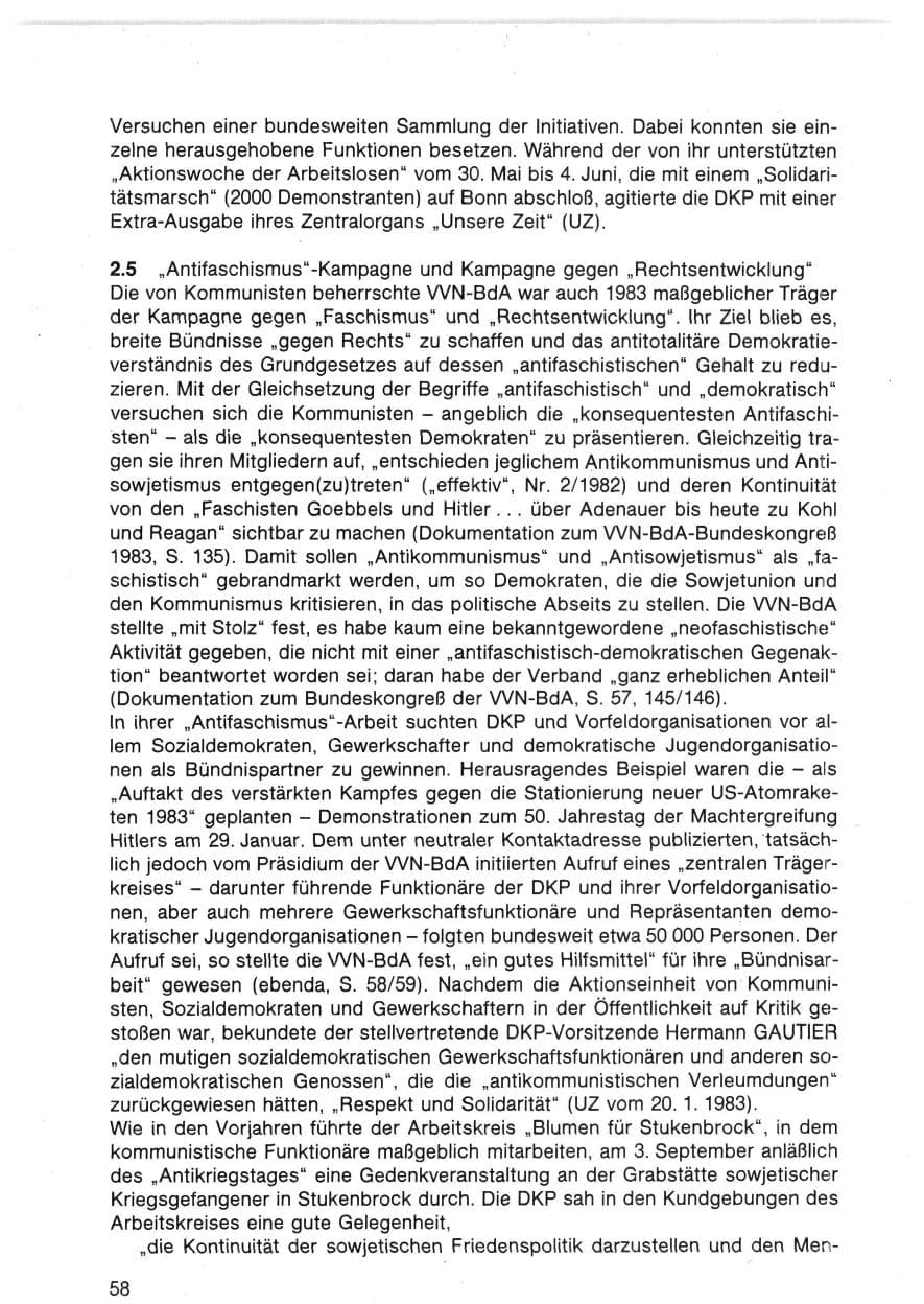 Seite 59 des Verfassungsschutzbericht 1983 Bund