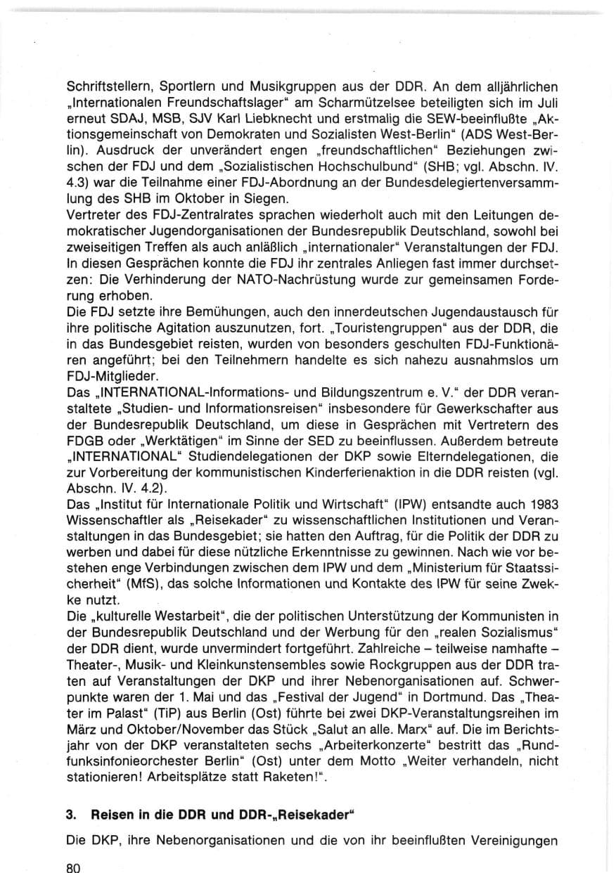 Seite 84 des Verfassungsschutzbericht 1983 Bund