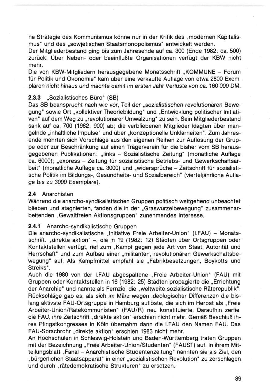 Seite 93 des Verfassungsschutzbericht 1983 Bund