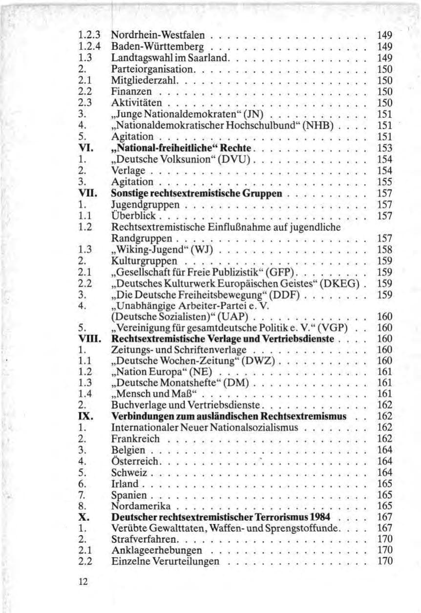 Seite 12 des Verfassungsschutzbericht 1984 Bund