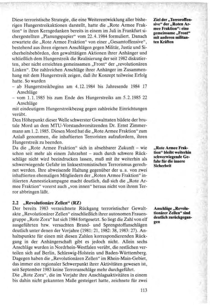 Seite 111 des Verfassungsschutzbericht 1984 Bund