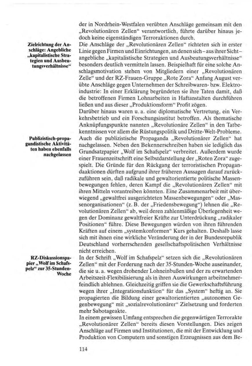 Seite 112 des Verfassungsschutzbericht 1984 Bund