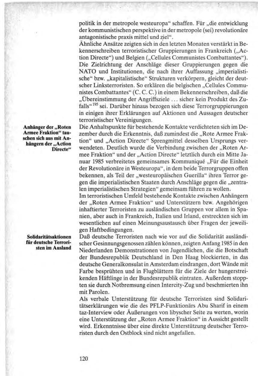 Seite 118 des Verfassungsschutzbericht 1984 Bund
