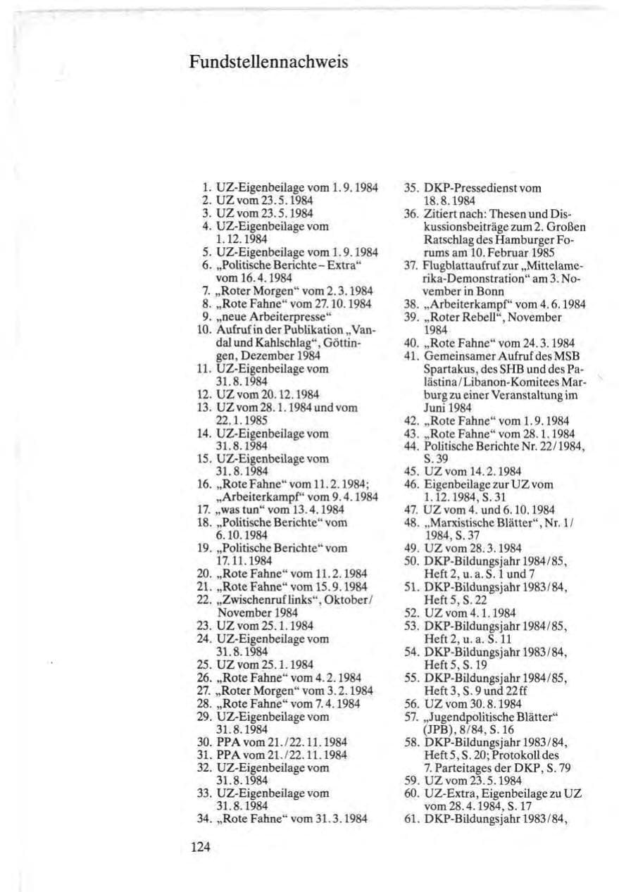 Seite 122 des Verfassungsschutzbericht 1984 Bund