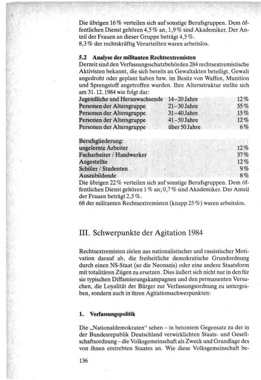 Seite 134 des Verfassungsschutzbericht 1984 Bund