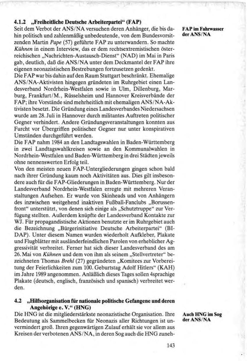 Seite 141 des Verfassungsschutzbericht 1984 Bund