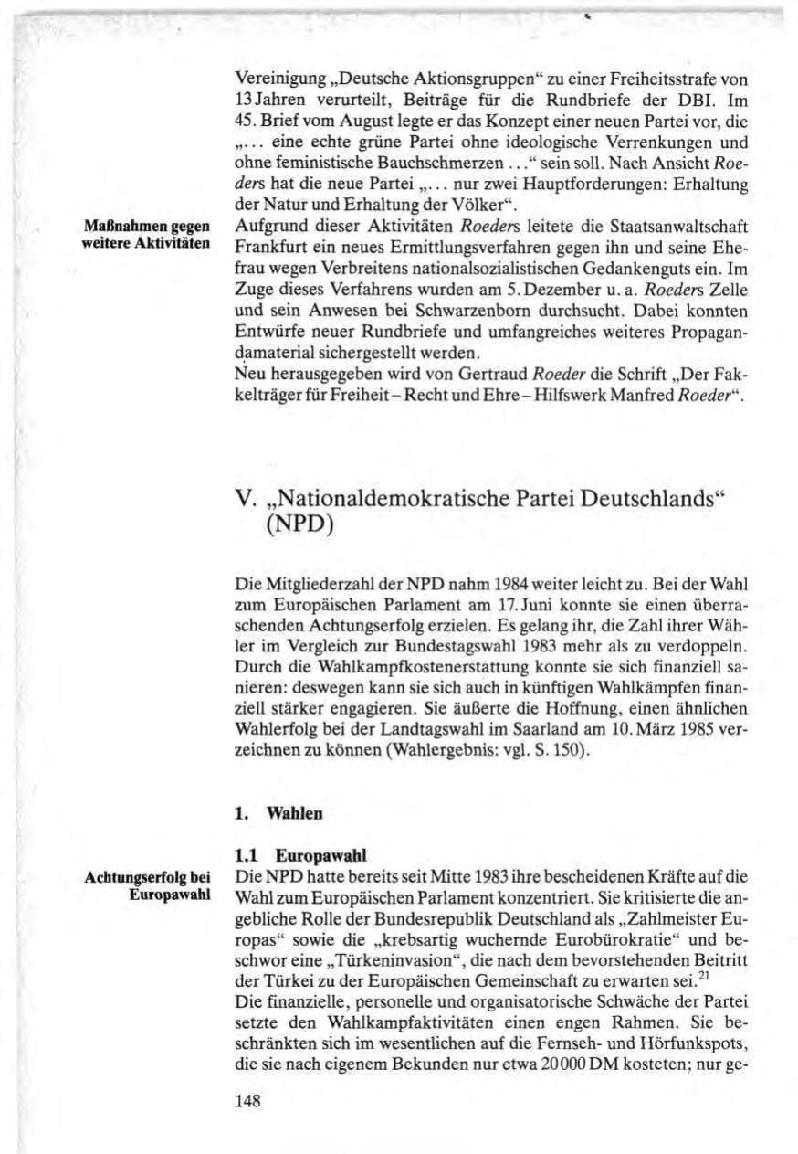 Seite 146 des Verfassungsschutzbericht 1984 Bund