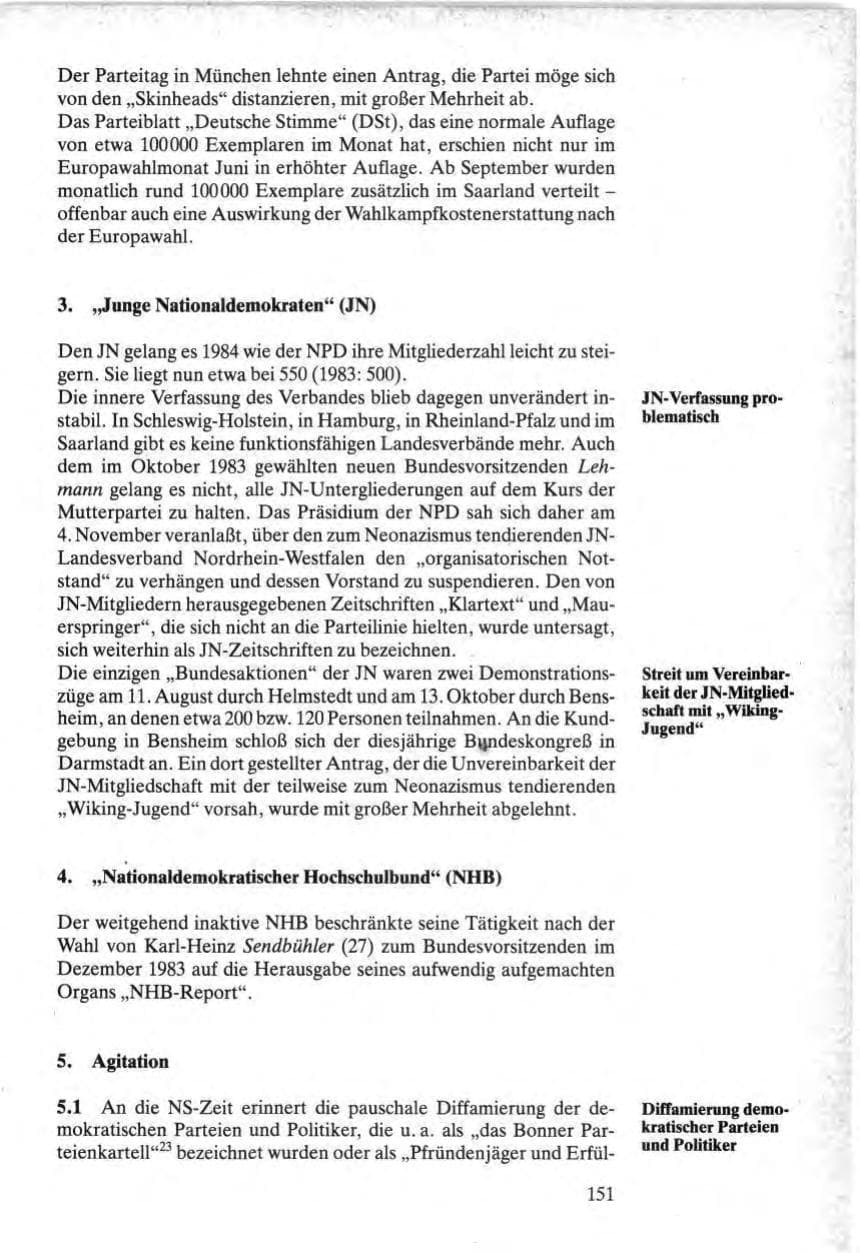 Seite 149 des Verfassungsschutzbericht 1984 Bund