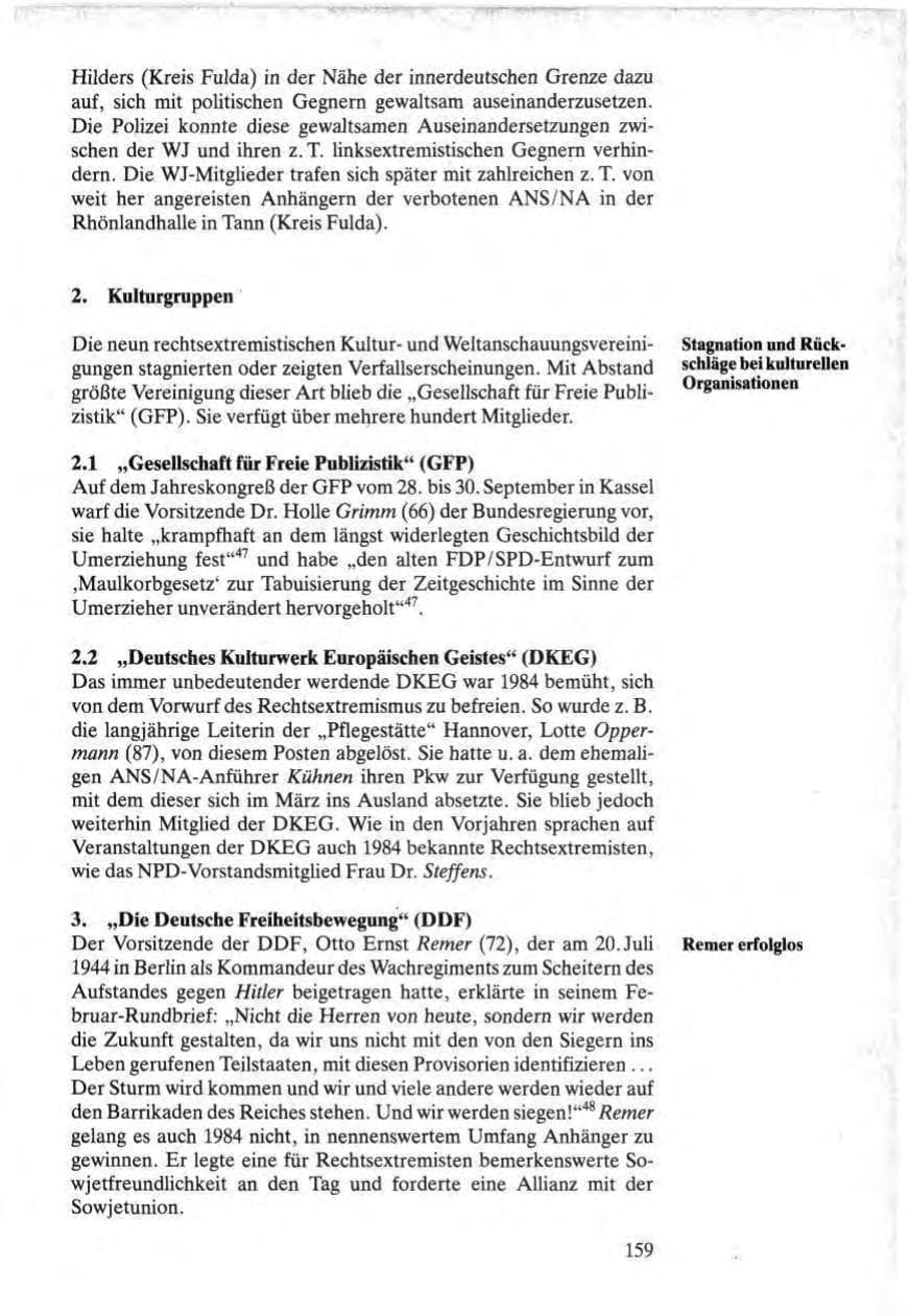 Seite 157 des Verfassungsschutzbericht 1984 Bund