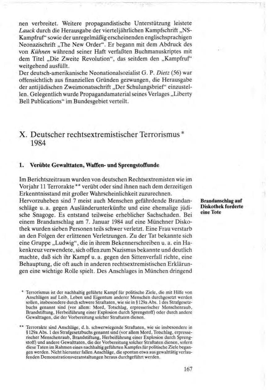 Seite 165 des Verfassungsschutzbericht 1984 Bund