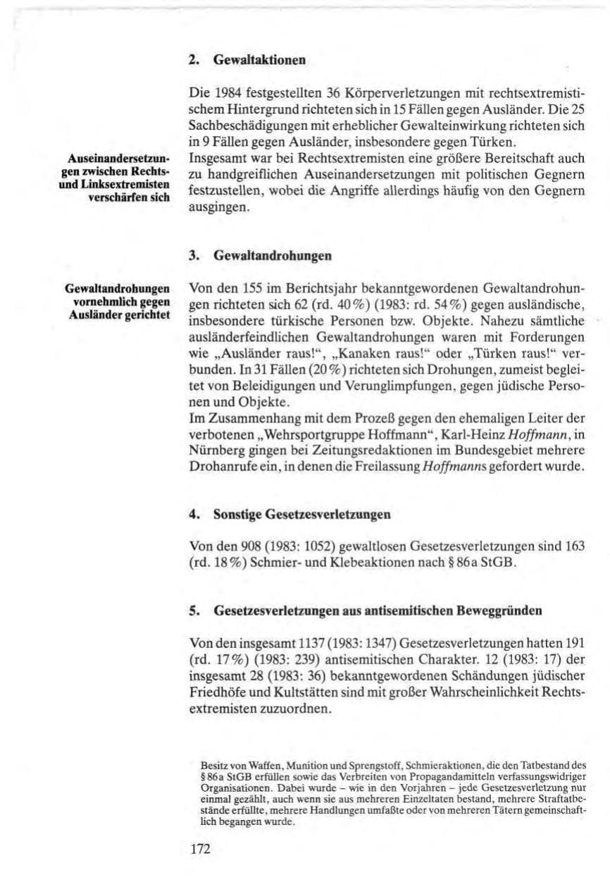 Seite 170 des Verfassungsschutzbericht 1984 Bund