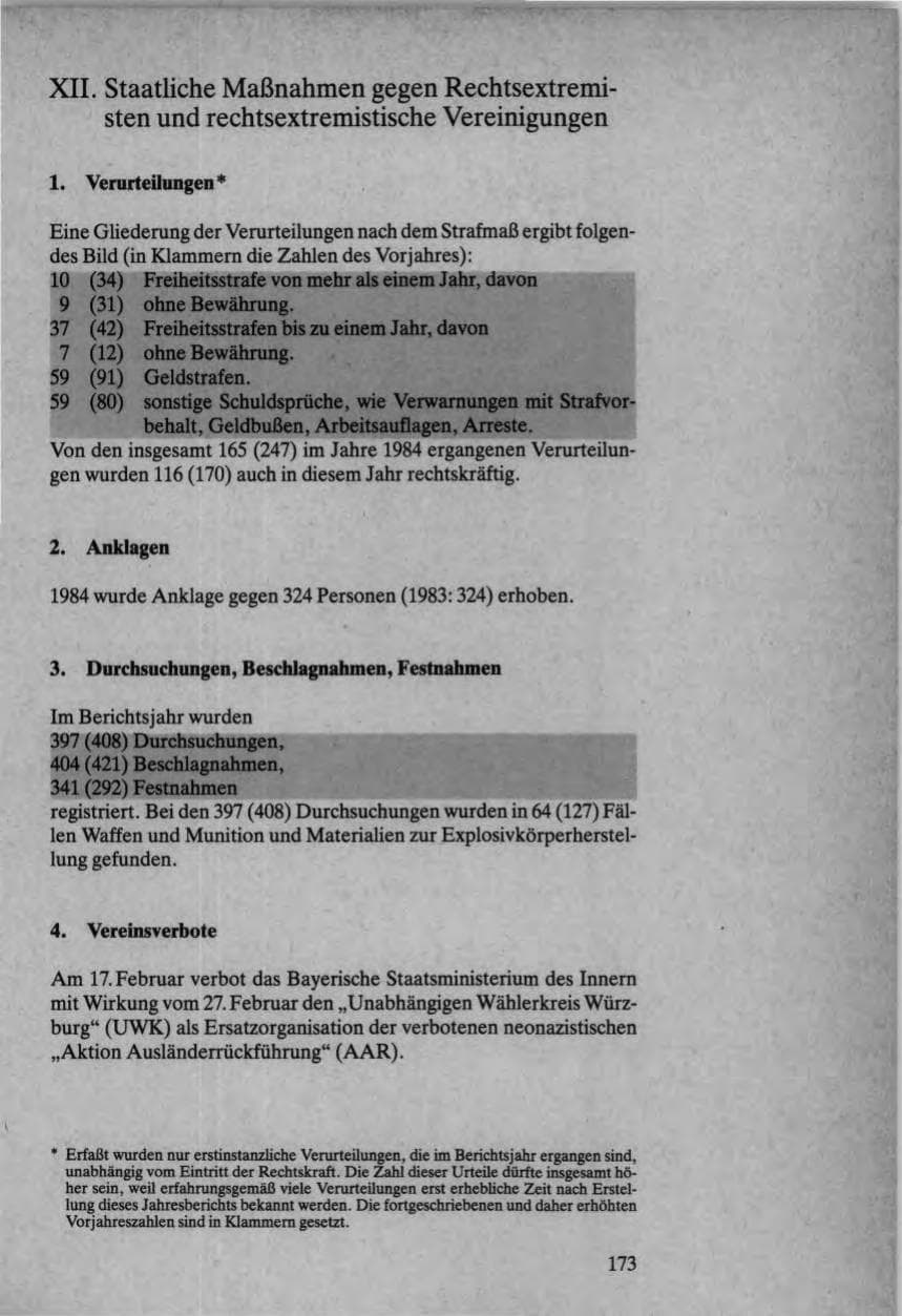Seite 171 des Verfassungsschutzbericht 1984 Bund