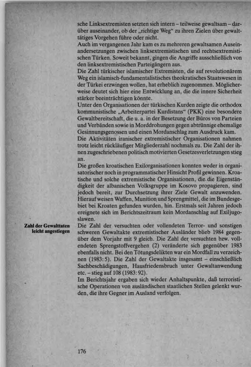 Seite 174 des Verfassungsschutzbericht 1984 Bund