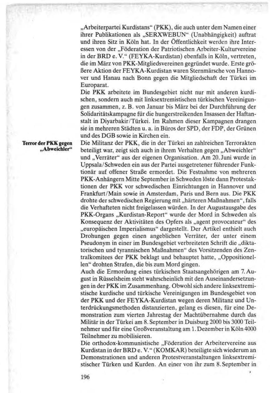 Seite 194 des Verfassungsschutzbericht 1984 Bund