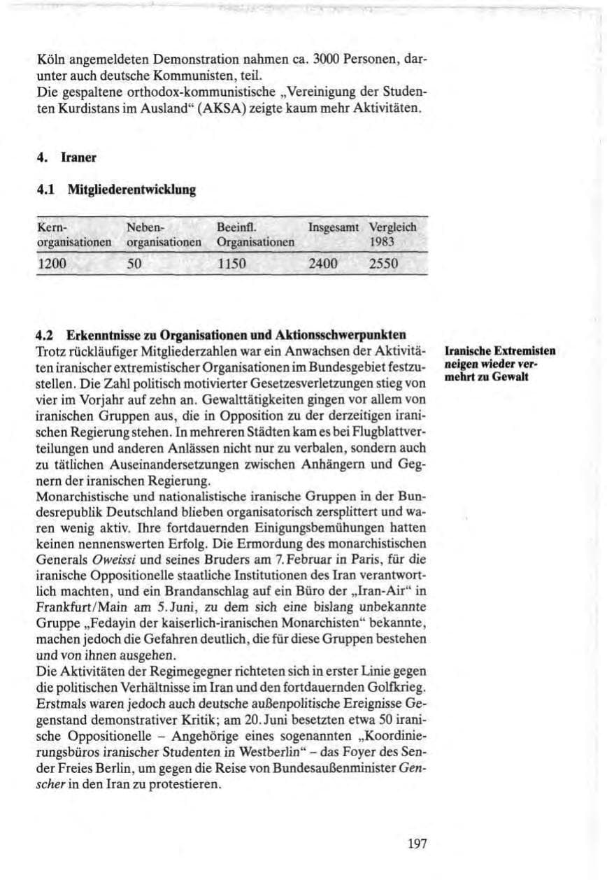 Seite 195 des Verfassungsschutzbericht 1984 Bund