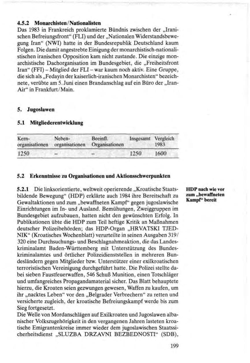Seite 197 des Verfassungsschutzbericht 1984 Bund