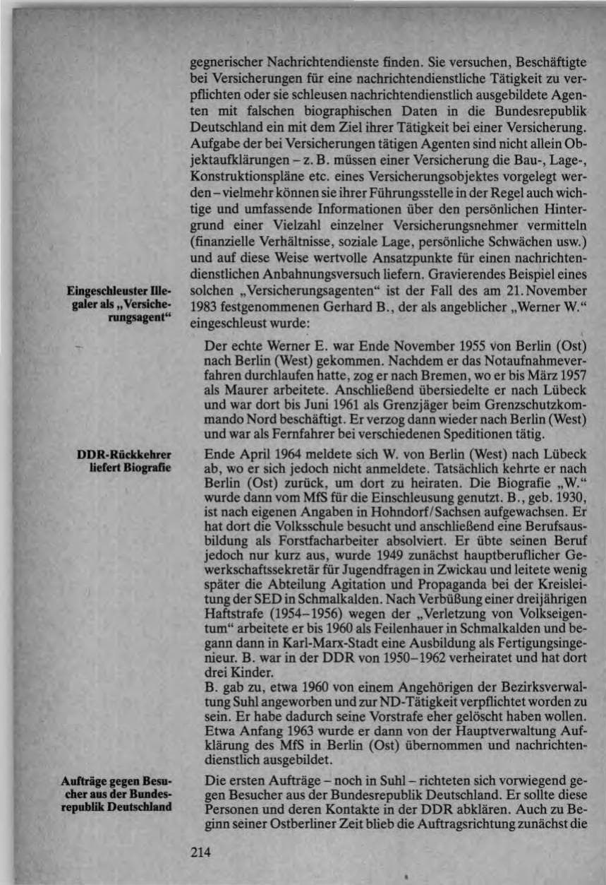 Seite 212 des Verfassungsschutzbericht 1984 Bund