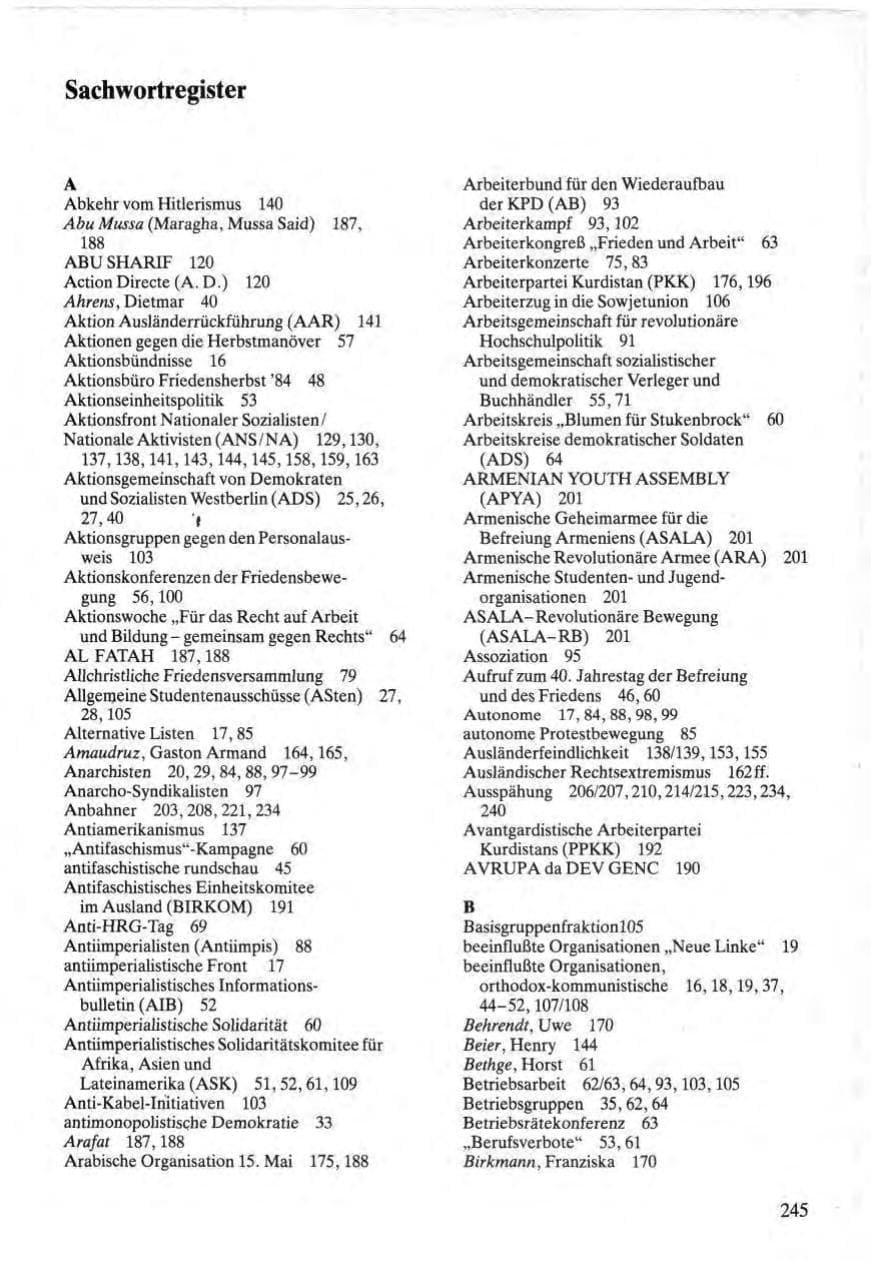 Seite 243 des Verfassungsschutzbericht 1984 Bund