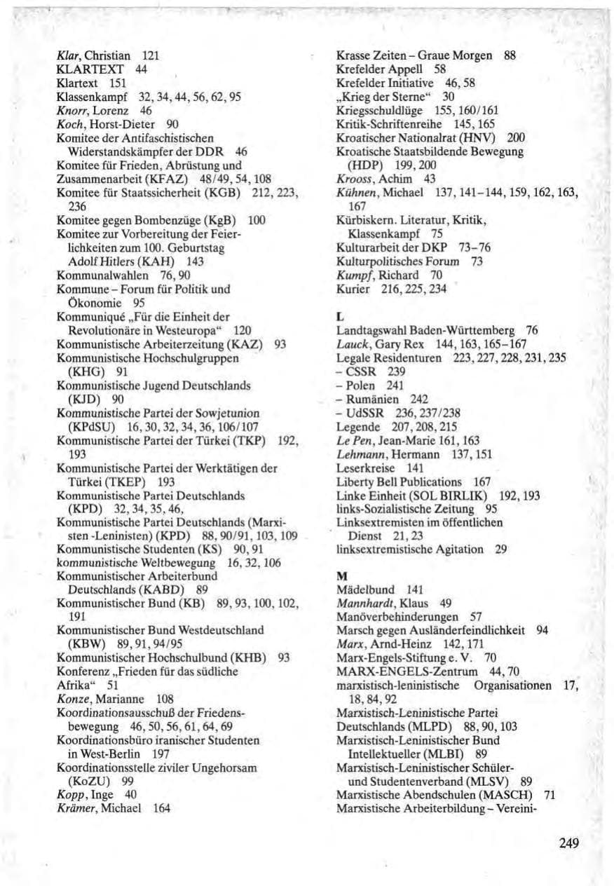 Seite 247 des Verfassungsschutzbericht 1984 Bund