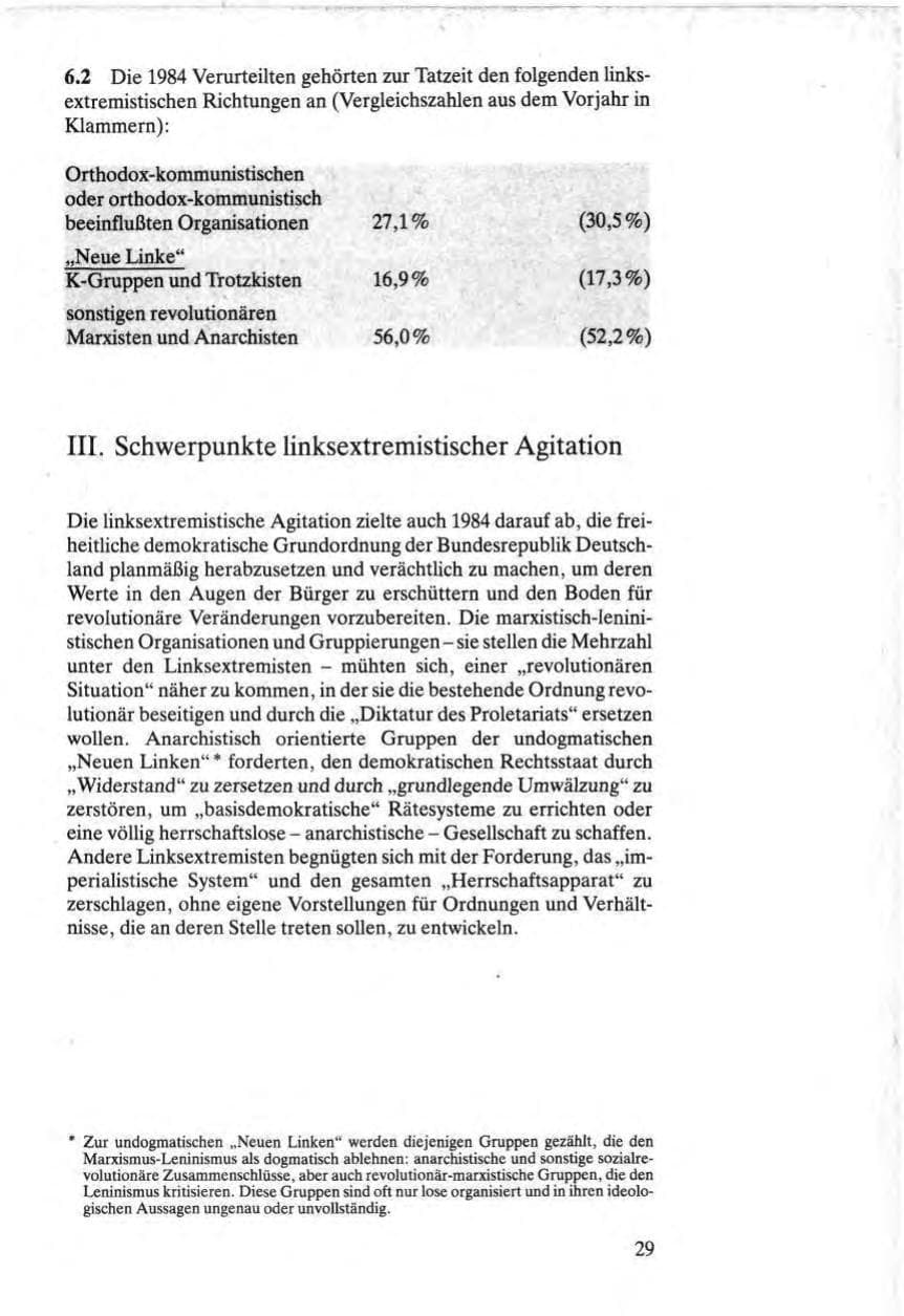 Seite 29 des Verfassungsschutzbericht 1984 Bund