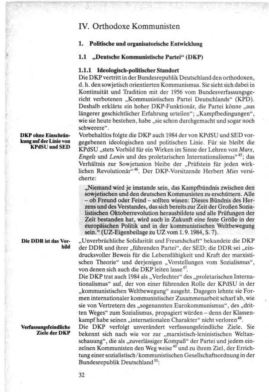Seite 32 des Verfassungsschutzbericht 1984 Bund