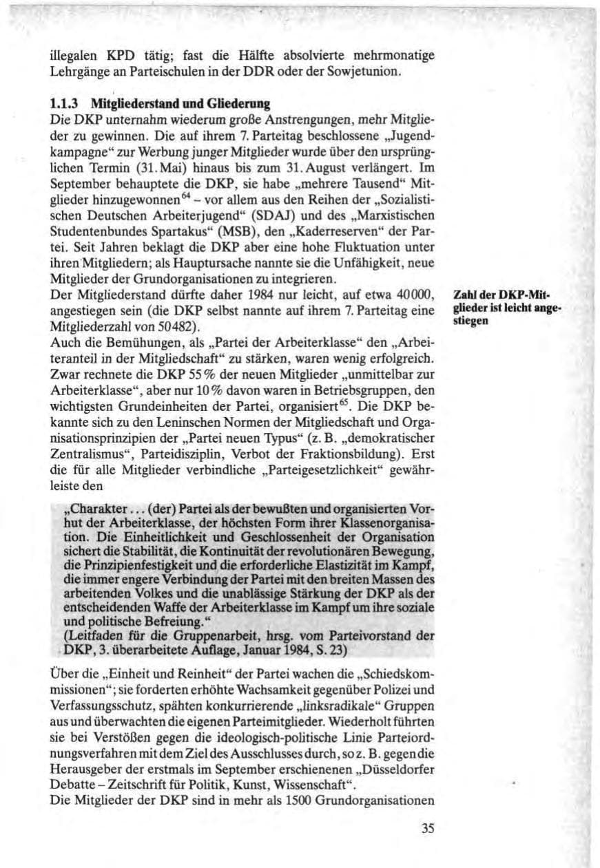 Seite 35 des Verfassungsschutzbericht 1984 Bund