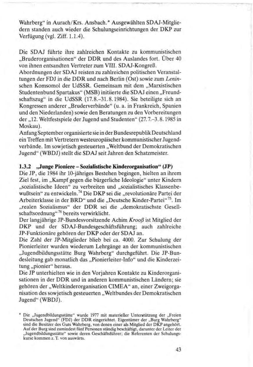 Seite 43 des Verfassungsschutzbericht 1984 Bund