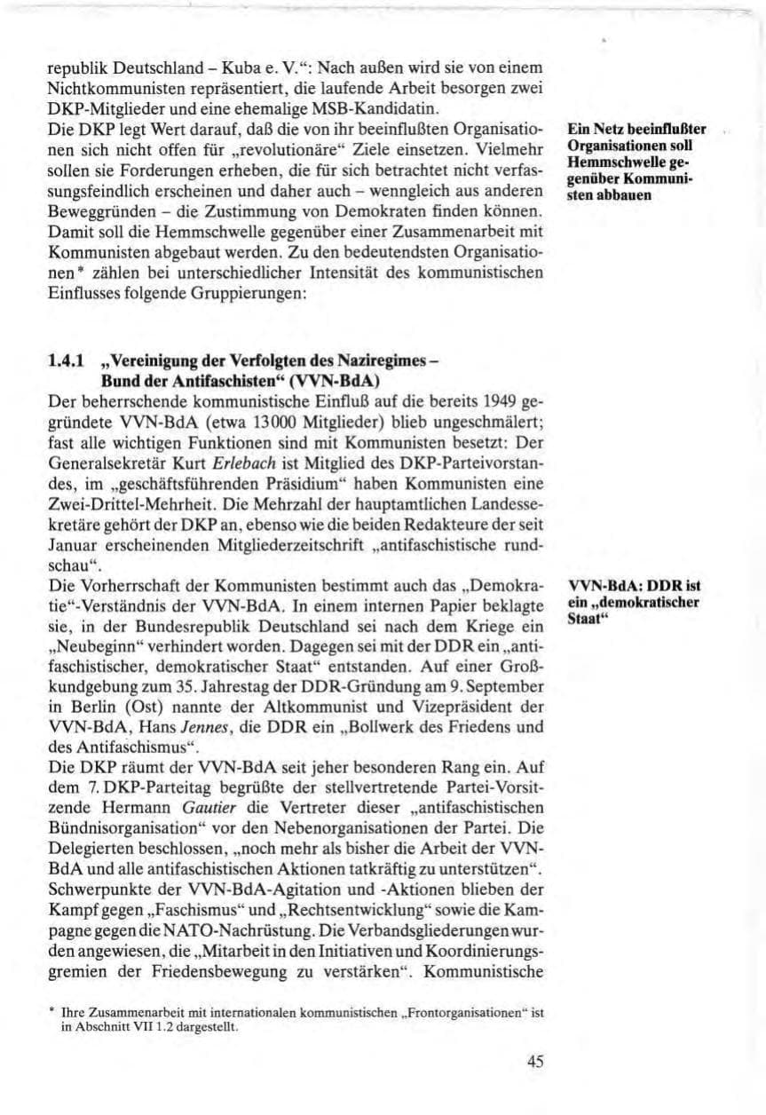 Seite 45 des Verfassungsschutzbericht 1984 Bund