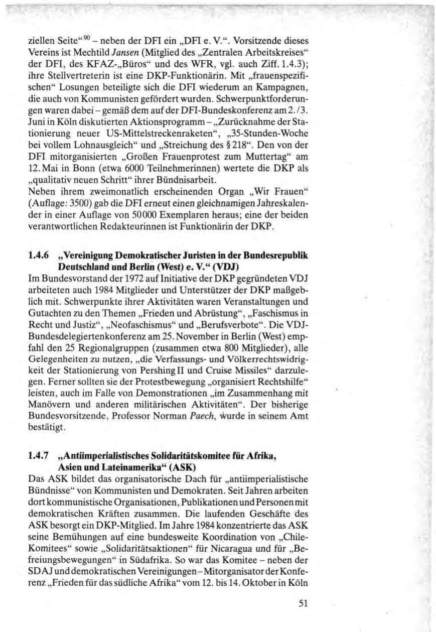 Seite 51 des Verfassungsschutzbericht 1984 Bund