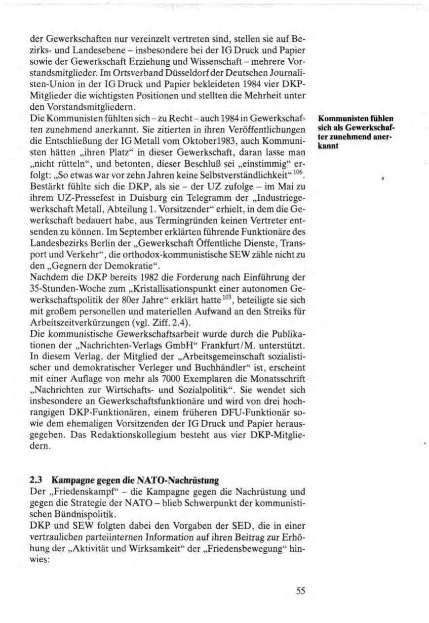Seite 55 des Verfassungsschutzbericht 1984 Bund