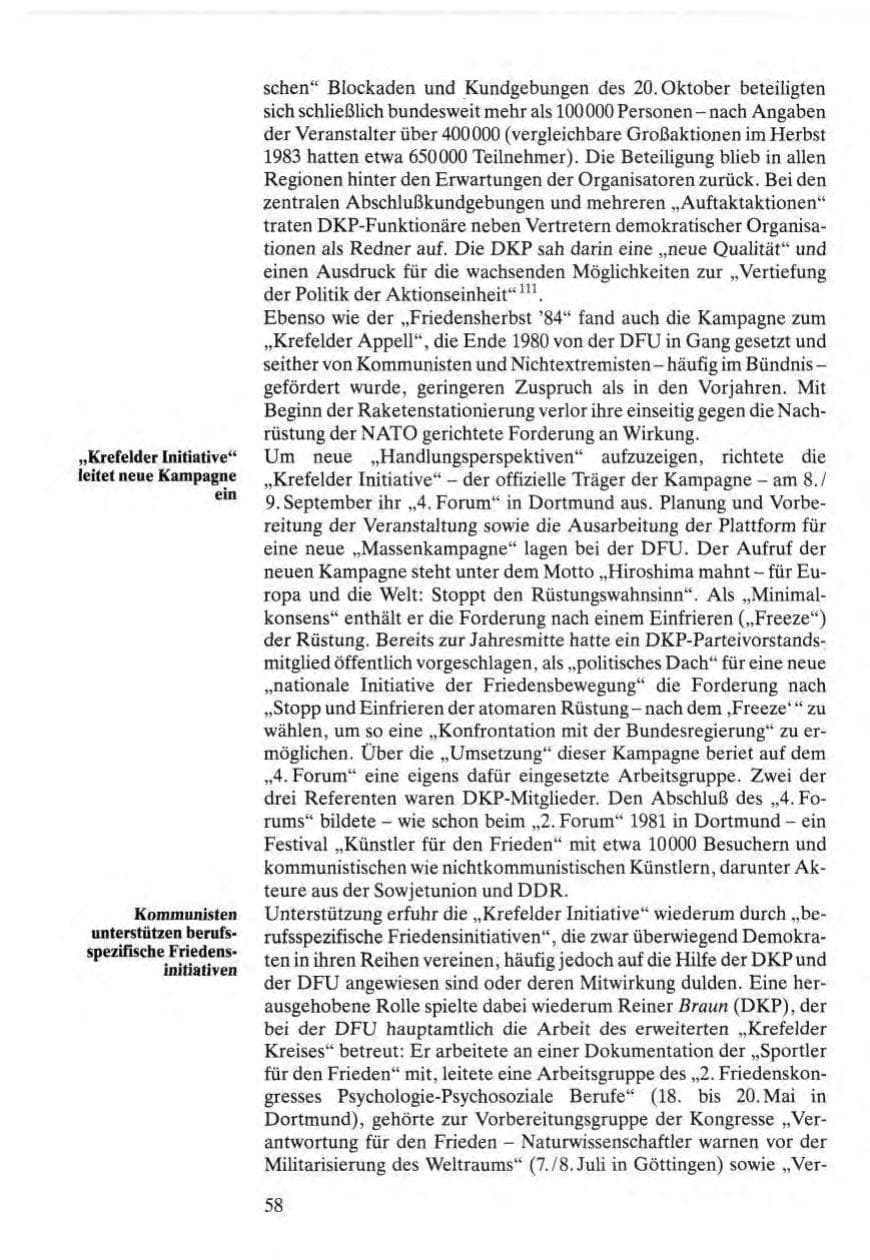 Seite 58 des Verfassungsschutzbericht 1984 Bund