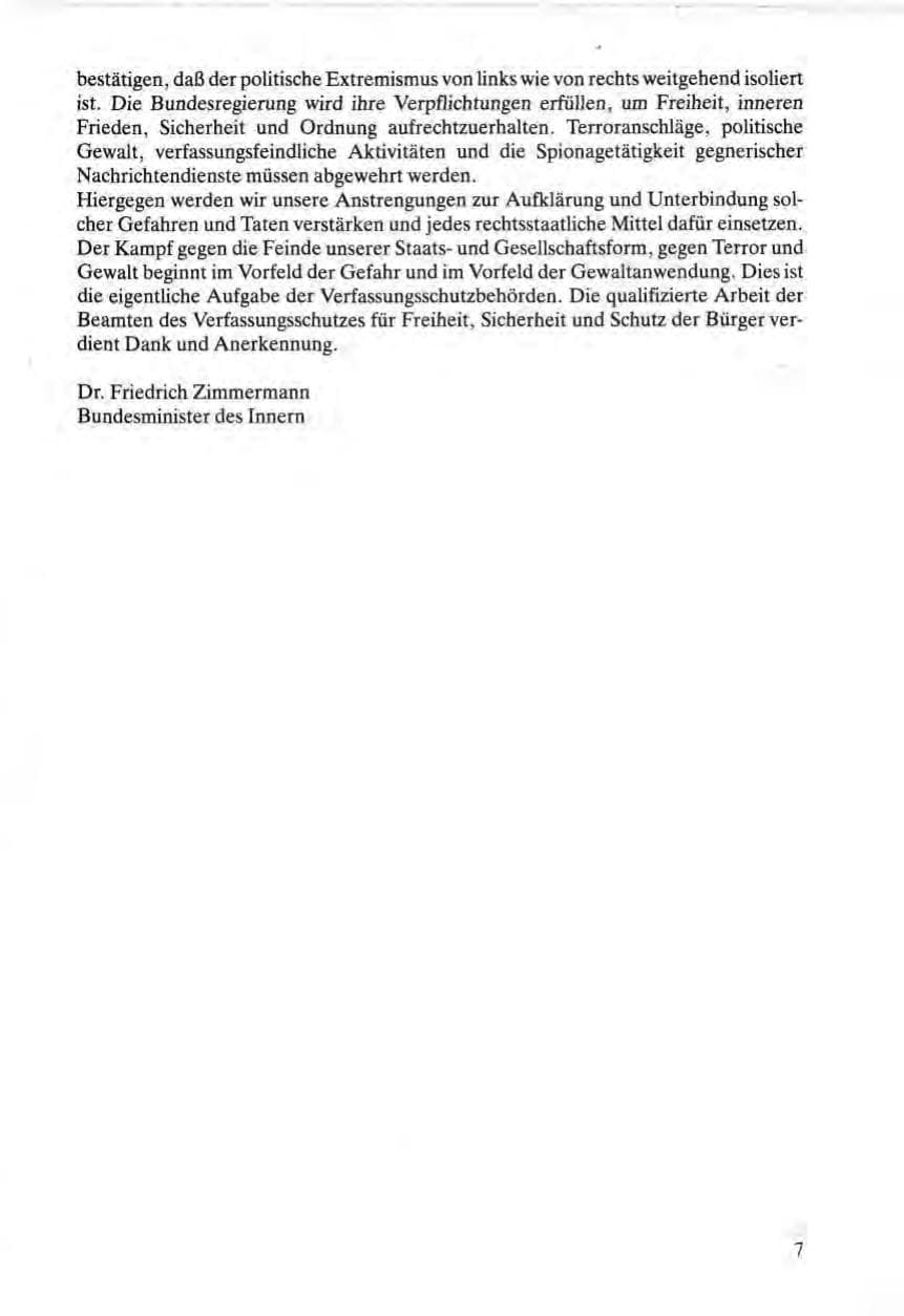 Seite 7 des Verfassungsschutzbericht 1984 Bund