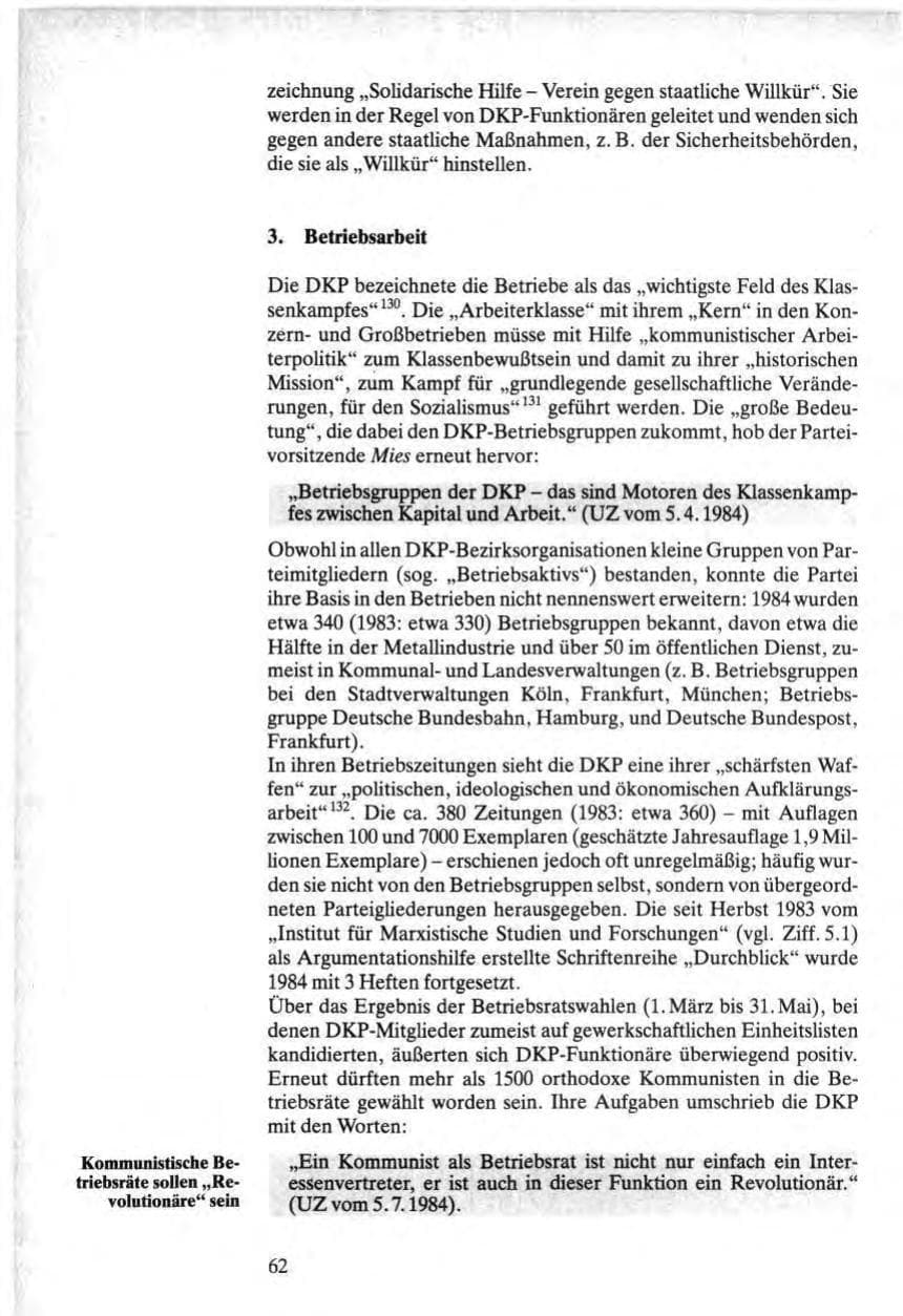 Seite 62 des Verfassungsschutzbericht 1984 Bund