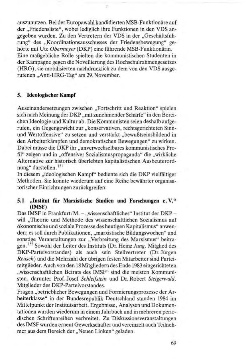 Seite 69 des Verfassungsschutzbericht 1984 Bund