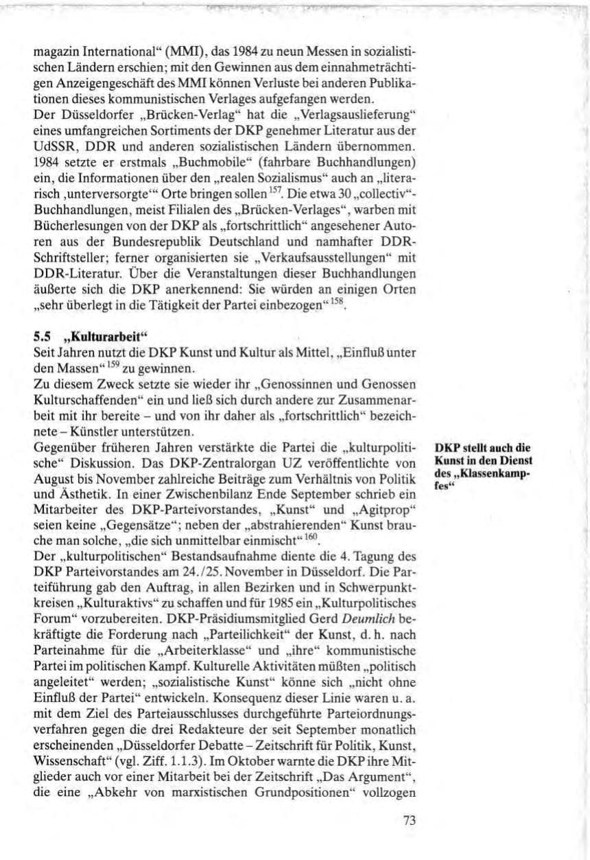Seite 73 des Verfassungsschutzbericht 1984 Bund