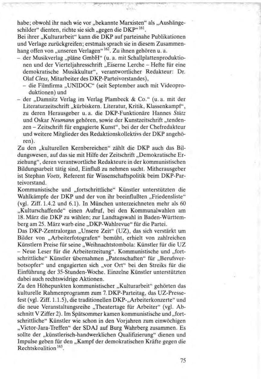 Seite 75 des Verfassungsschutzbericht 1984 Bund