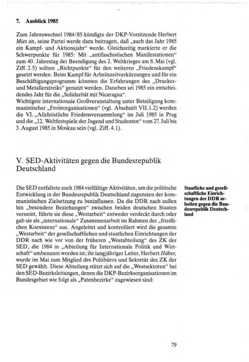 Seite 79 des Verfassungsschutzbericht 1984 Bund