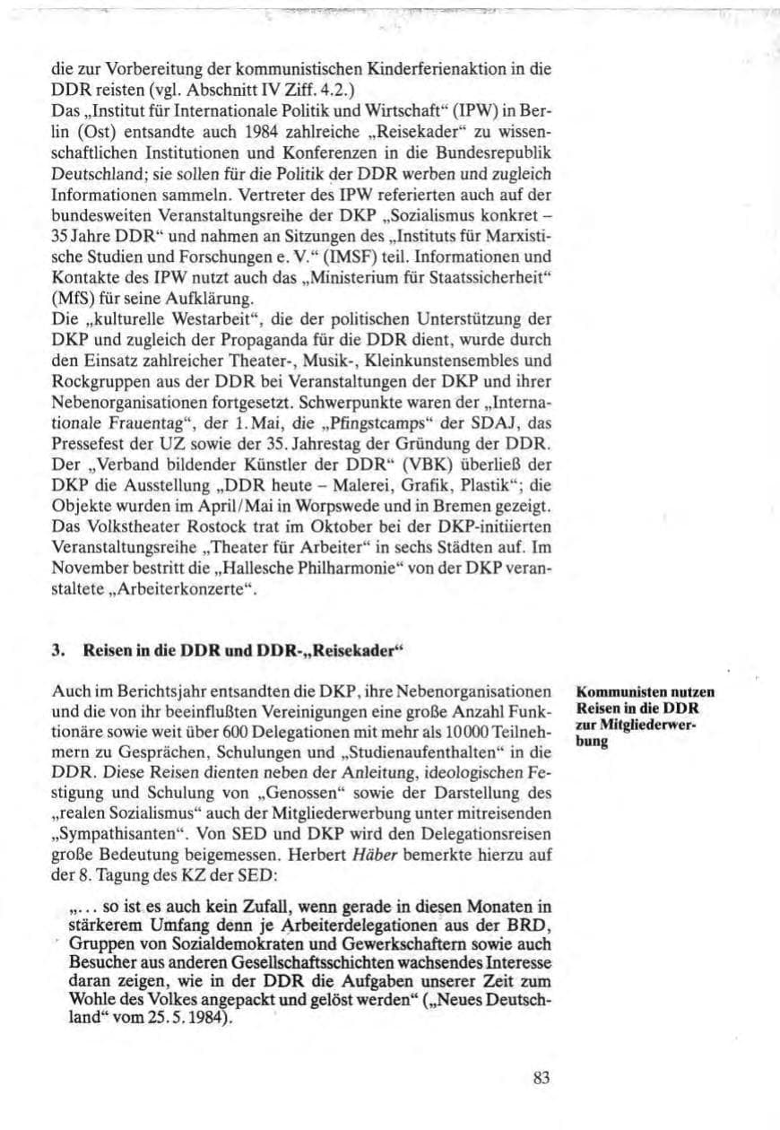 Seite 83 des Verfassungsschutzbericht 1984 Bund