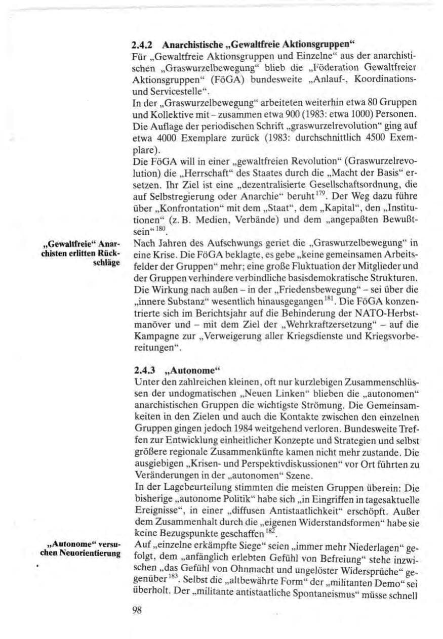 Seite 96 des Verfassungsschutzbericht 1984 Bund