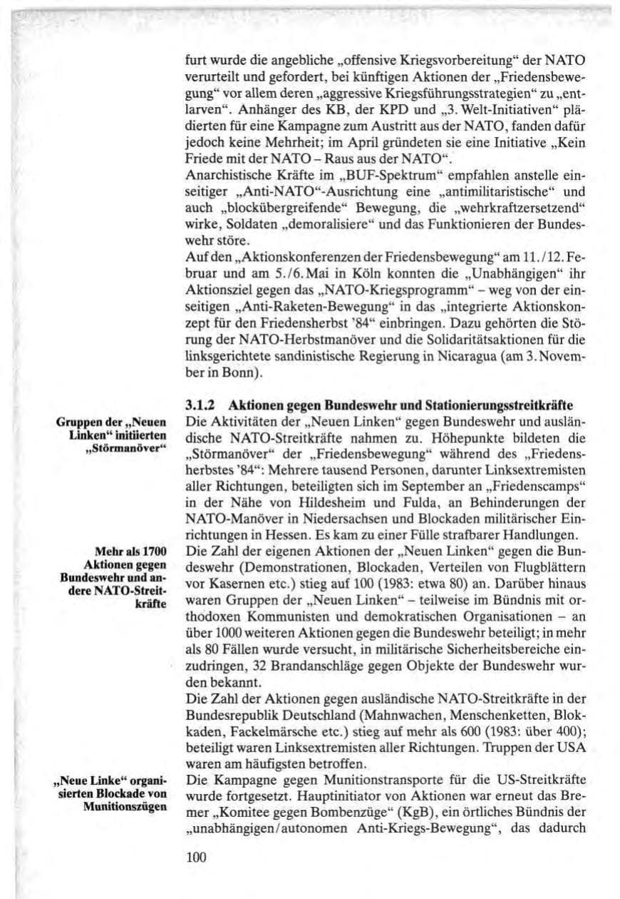 Seite 98 des Verfassungsschutzbericht 1984 Bund