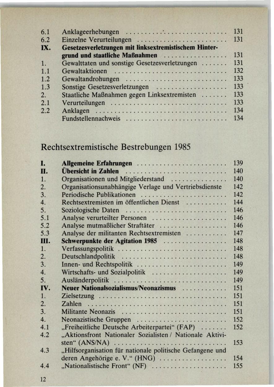 Seite 12 des Verfassungsschutzbericht 1985 Bund
