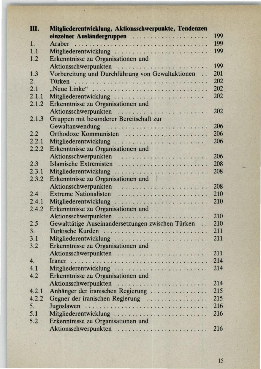Seite 15 des Verfassungsschutzbericht 1985 Bund