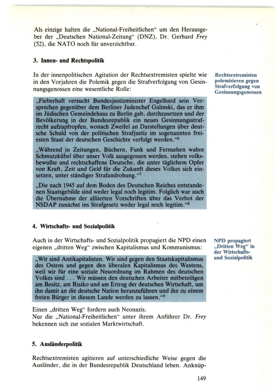 Seite 149 des Verfassungsschutzbericht 1985 Bund