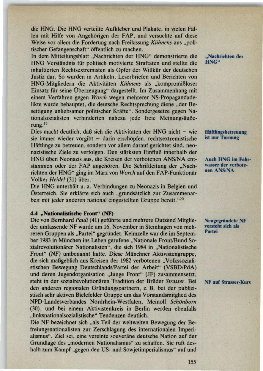 Seite 155 des Verfassungsschutzbericht 1985 Bund