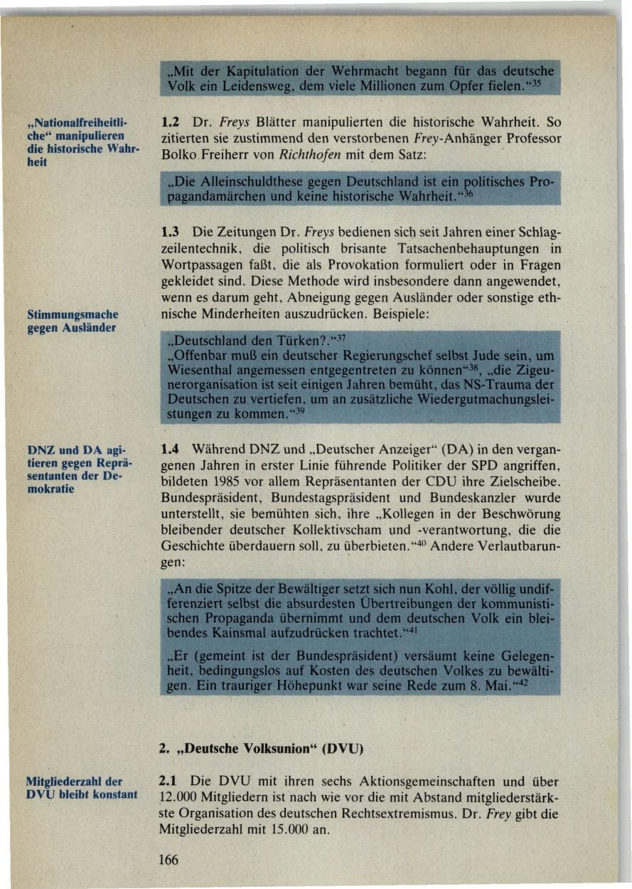 Seite 166 des Verfassungsschutzbericht 1985 Bund